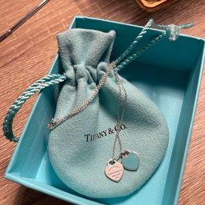 COPY - Tiffany Blue Double Heart Tag Pendant